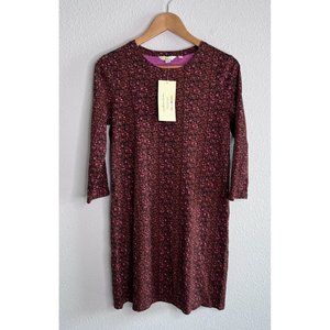 NEW Boden Floral Long Sleeve Cotton Sleep Shirt Maroon (Size 8) SALE!